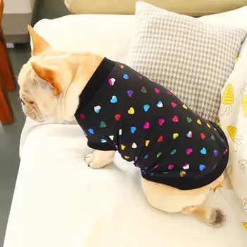 Köpek Giysileri Pet Yuvarlak Boyun Gömlek Kedi Kısa Kollu Şişman Köpek hoş t-shirt Yakışıklı Hava Moda Kabadayı Bahar Yaz Modeli T-Shirt