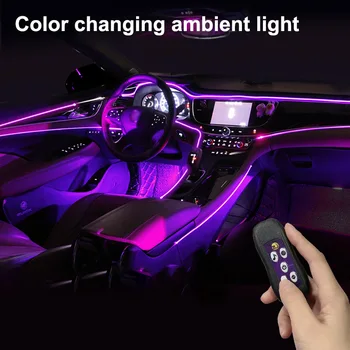 Otomobil Led iç atmosfer lamba dekoratif lamba merkezi konsol USB renkli Neon lamba araba aksesuarları Led ışıkları