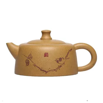 Çin tarzı mor kil demlik altın bölüm çamur demlik el yapımı sanatları demlik mutfak Teaware içme su ısıtıcısı