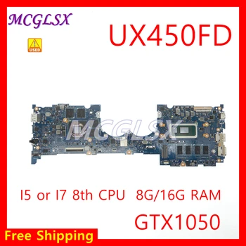 UX450FD Anakart ASUS ZenBook Pro 14 UX450F UX450FD UX450 Anakart I5 VEYA I7 8th GTX1050/4G 16G / 8G-RAM 100 % Çalışma kullanılmış