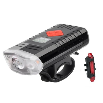 USB ile şarj edilebilir bisiklet ışığı Çan,1200 Mah 1000 Lümen Süper Parlak bisiklet ışığı, IPX4 su geçirmez LED Bisiklet Far
