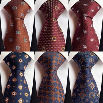 8cm 2022 Klasik Erkek Boyun Bağları Erkekler için Geometrik Polyester Kravat Gravata Elbise Kravat İş Damat Smokin Kravat