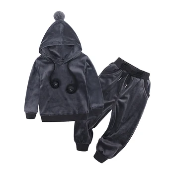 Moda Yenidoğan 2021 Bebek Kız Erkek Giysileri Set Hoodie ve Pantolon 2 adet Sıcak Bebe Kapşonlu Takım Elbise Hairball Bahar Sonbahar Eşofman