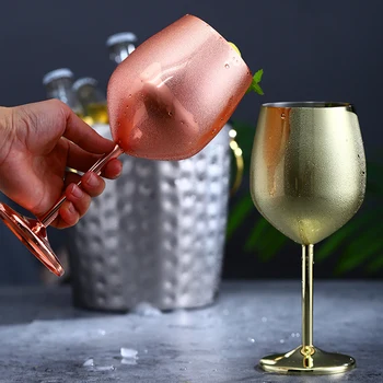Paslanmaz Çelik şampanya kadehi şarap bardağı Kokteyl Cam Metal şarap bardağı Bar Restoran Kadeh SCIE999