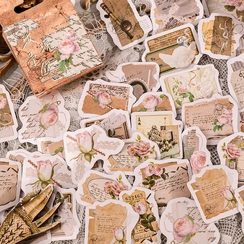 46 Adet/kutu Güller Size Serisi Taze Vintage El Kitabı Günlüğü Dıy Dekoratif Kapatma Çıkartmalar