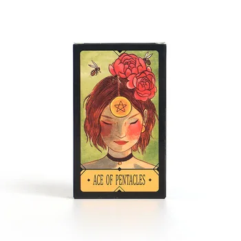12x7cm Ace Pentacles Tarot Güverte 78 Kartları Kağıt Manuel Kılavuz Kitap Modern Cadı Tarot Büyücülük Malzemeleri Sunak