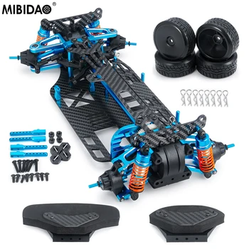 MIBIDAO Metal ve Karbon Fiber Çerçeve Şasi Amortisörler Tekerlekler kayış tahrik Tamiya TT01 1/10 RC Touring Araba Parçaları