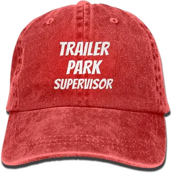 Karavan parkı Süpervizörü Ayarlanabilir Yıkanabilir Kap Kovboy beyzbol şapkası Erkekler ve Kadınlar için Şapka