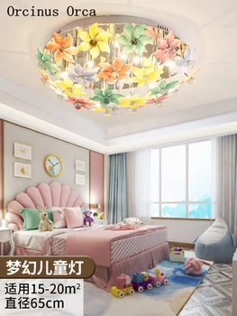 Romantik sıcak yaratıcı renk çiçek tavan lambası çocuk odası lamba yatak odası modern basit İskandinav LED kristal tavan lambası