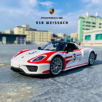 Bburago 1: 24 Porsche 918 yarış edition döküm alaşım araba modeli Art Deco Koleksiyonu Oyuncak araçları hediye fabrika yetkilendirme