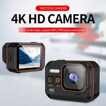 4K HD Eylem Kamera Su Geçirmez USB 2.0 / Wifi Kamera Desteği Sürekli Çekim Uzaktan Kumanda Çekim Flaş