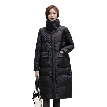 2023 Kadın Kış aşağı Ceket Kalınlaşmak Sıcak Ekmek Giyim Zarif Gevşek Rahat Ceket Bayan Moda Beyaz Ördek Aşağı Palto OK1130