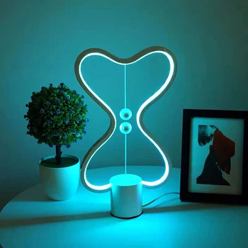 Yaratıcı Tasarım Denge Lamba Manyetik Başucu Masa Lambası Ev Dekorasyon için Led Masa Yatak Odası Ev Dekor RGB Başucu Lambası