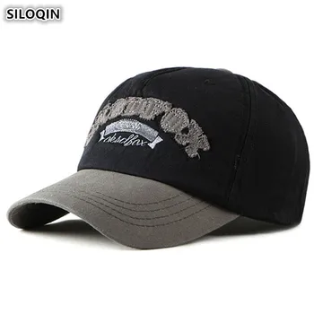 SILOQIN Snapback Kap Pamuk Mektup Nakış erkek beyzbol şapkası Ayarlanabilir Boyutu kadın At Kuyruğu Şapka Yenilik Dil hip hop şapka
