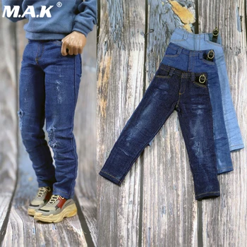1/6 Erkek Giyim Aksesuarları ACN001P erkek pantolon Moda Delik Sıkıntılı Kot Modeli İçin 12 inç Aksiyon Figürü Vücut