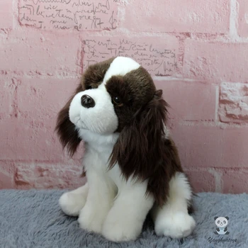 Güzel Kral Charles Spaniel bebek oyuncak gerçek hayat Cavalier köpekler modeli yumuşak peluş doldurulmuş hayvanlar oyuncaklar çocuklar için mevcut mağaza