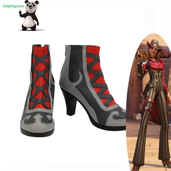 CosplayLove Oyunu OW Yeni Kahraman Ashe Siyah Ayakkabı Cosplay Uzun Çizmeler Deri Custom Made Kız Kadın Için