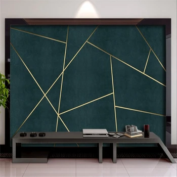 Özel Duvar Kağıdı Modern Minimalist Geometrik Çizgi TV Arka Plan duvar tablosu