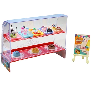 1:18 Mini Simülasyon Mini Kek mutfak dolabı seti Tatlı Dükkanı Dekorasyon Dollhouse Çocuk Oyun Evi Oyuncaklar