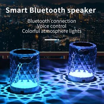 Bluetooth stereo kristal ışık ortam renkli LED ışıklı ses şeffaf doku kapalı taşınabilir mini Bluetooth stereo