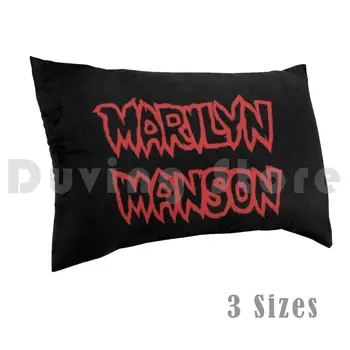Kırmızı Marilyn Manson Logo Yastık Kılıfı DIY 50x75