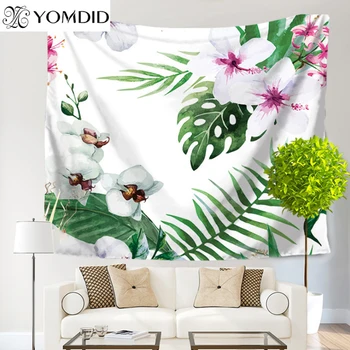 Tropikal Bitki Goblen Çiçekler Duvar Asılı Halılar Dekoratif Bohemian Battaniye Ev Dekor masa Örtüsü Yoga Mat Plaj havlusu