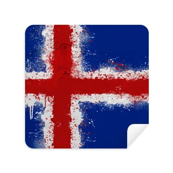 İzlanda Bayrağı Desen Gözlük Bezi Ekran Temizleyici Süet Kumaş 2 Paket