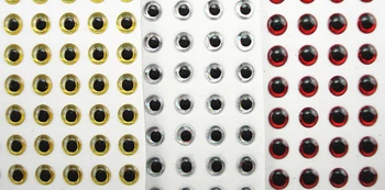 500 adet 2.5 mm Gümüş / Altın / Kırmızı balık gözü 3D Cazibesi Gözler Holografik Fly Bağlama Jig Zanaat Bebek