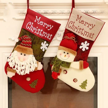 Noel Süslemeleri Noel Çorap hediye keseleri Santa Şeker Kutuları Yılbaşı Ağacı Süsleri AA014