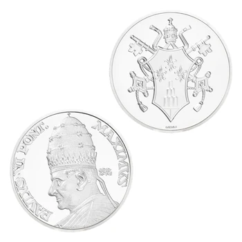 Pontifex Maximus Koleksiyon Gümüş Kaplama Hatıra Sikke Pontiff Yaratıcı Hediye Koleksiyonu Olmayan para hatıra parası