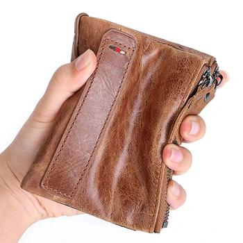 2020 Yeni sıcak Rfıd İnek Derisi Hakiki Deri Erkek Cüzdan Kısa bozuk para cüzdanı Küçük Vintage Cüzdan Marka Yüksek Kaliteli Tasarımcı Tutucu