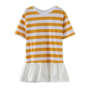 Yeni Bebek Kız Elbise 2022 Kız Pamuklu Elbise Çocuk çizgili elbise Ruffles Casual Toddler yaz giysileri,#5228
