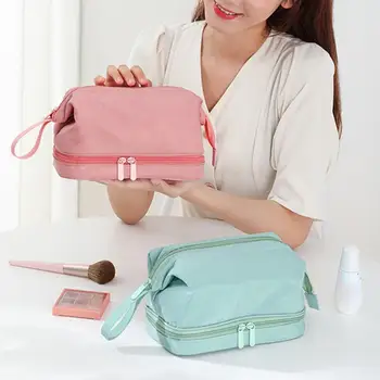 Faydalı makyaj çantası Yumuşak Doku Taşınabilir Çok Fonksiyonlu Pürüzsüz Kozmetik saklama çantası Güzellik Çantası Kozmetik Çantası