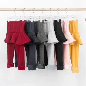 2021 Kış Bebek Kız Tayt Çocuk Kalın Sıcak pantolon Çocuk Giyim Sonbahar pamuklu tozluklar Kız Etek Pantolon Yüksek Kalite
