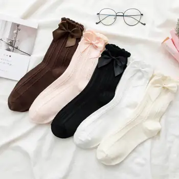 Kadın Lolita Çorap Tatlı Kız Japon Kabarcıklar Fırfır Çorap JK Üniforma Çorap Lolita Aksesuarları İlmek Haori Pamuk Hizmetçi Çorap