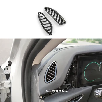Hyundai Sonata için DN8 2022 2021 2020 Aksesuarları Dashboard Küçük Hava Çıkış Dekoratif Kapak Karbon Fiber Koruyucu Sticker