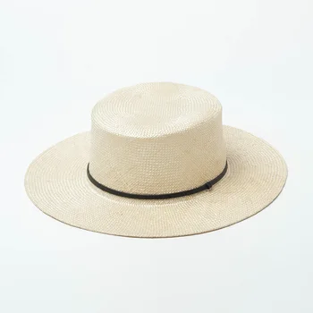X390 Yeni Sisal Düz Üst Hasır Şapka Açık Güneş Koruyucu Turizm Güneşlik Kemer Dekoratif Düz Üst Hasır Şapka Plaj Kapaklar Sisal Şapkalar