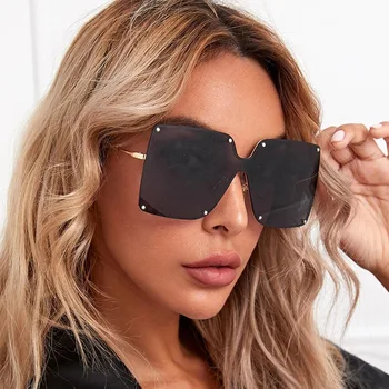 2021 Yeni Kare Güneş Gözlüğü Kadın Erkek Lüks Tasarımcı Vintage güneş gözlüğü İle Büyük Boy V Çerçeve UV400 Toptan