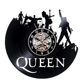 Kraliçe Rock Grubu led duvar saati Müzik Kaya Vintage Vinil Kayıt Saatleri 7 Renk Değişimi İle Ev Dekorasyon Hediyeler Müzisyen için