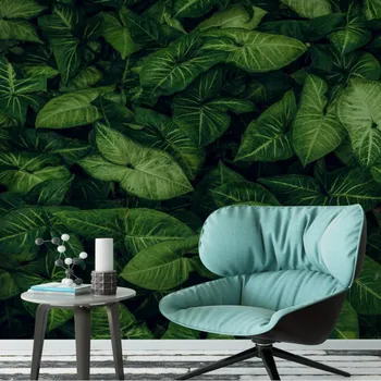 Tropikal Yağmur Ormanları Yeşil Yapraklar 3d Duvar Kağıdı Oturma Odası için Ev Geliştirme Fotoğraf Duvar Kağıdı Arka Plan 3d duvar tablosu Duvar